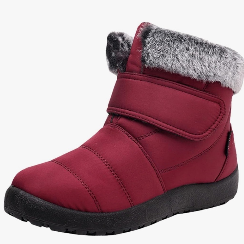 Burgundy Winter Snow/Rain Boots - Picture 2 of 4